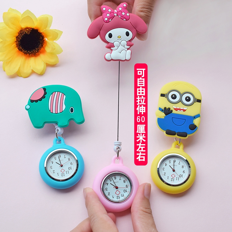 ♣ Đồng Hồ Y Tá ♣ Đồng Hồ Treo Tường Họa Tiết Hoạt Hình Đáng Yêu Có Thể Thu Gọn Thích Hợp Cho Bác Sĩ/Y Tá