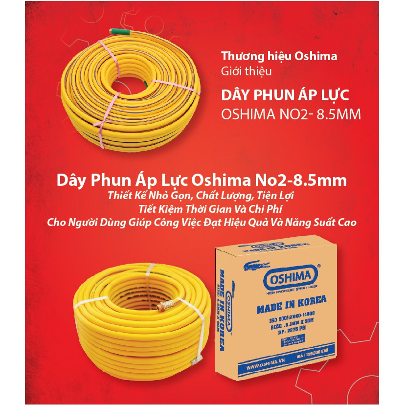 Dây Áp Lực – Dây Phun Xịt Oshima NO2 8.5mm 100M