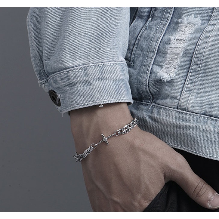 Vòng Tay Nam Lắc Tay Unisex Thời Trang Đeo Tay Nam Nữ Basic Kuu Studio Màu Đen - Vòng Tay ENCHANTED