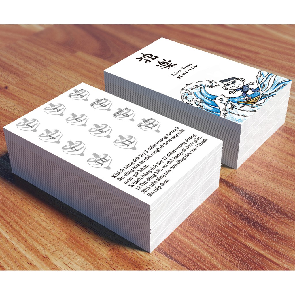 IN 200 VOUCHER/THẺ TÍCH ĐIỂM GIÁ RẺ CHỈ 105.000đ / Giấy C300 / Cán Màng