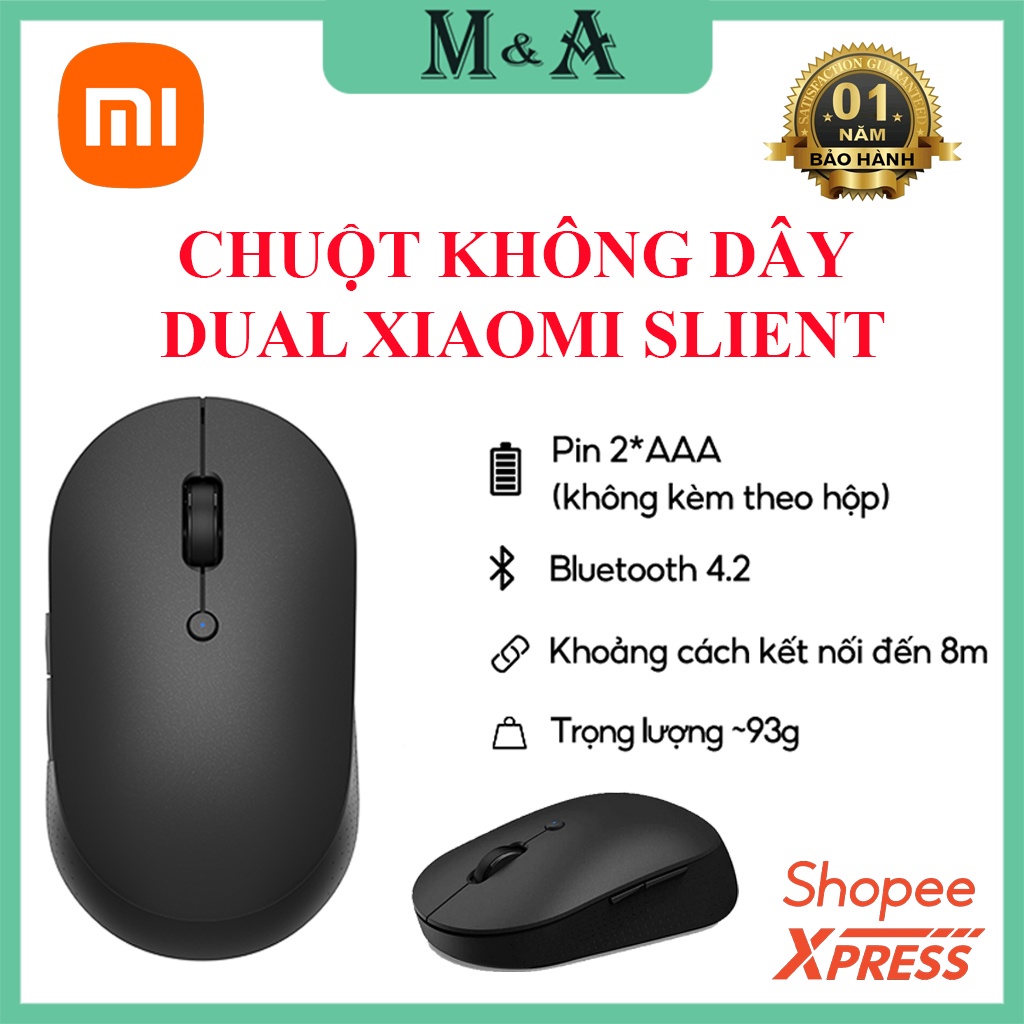 Chuột Không Dây Xiaomi DUAL Kết Nối Bluetooth - 125H | 2.4 GHz | DPI 1300 - Bảo Hành 12 Tháng
