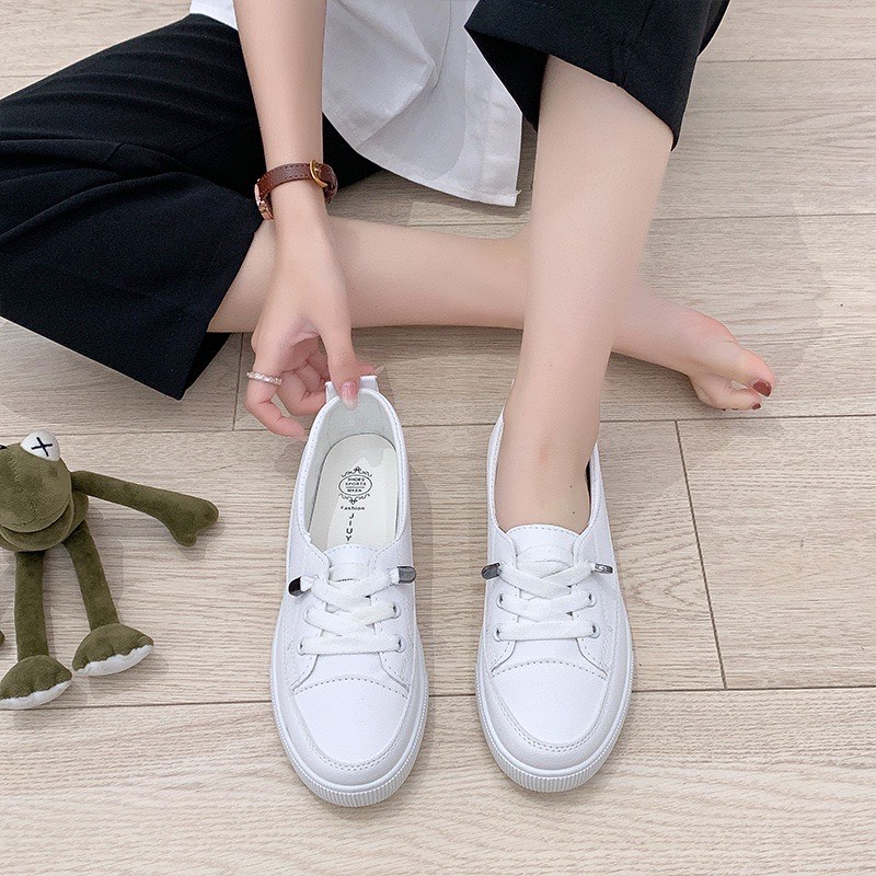 Giày lười da mịn buộc dây đế cực êm