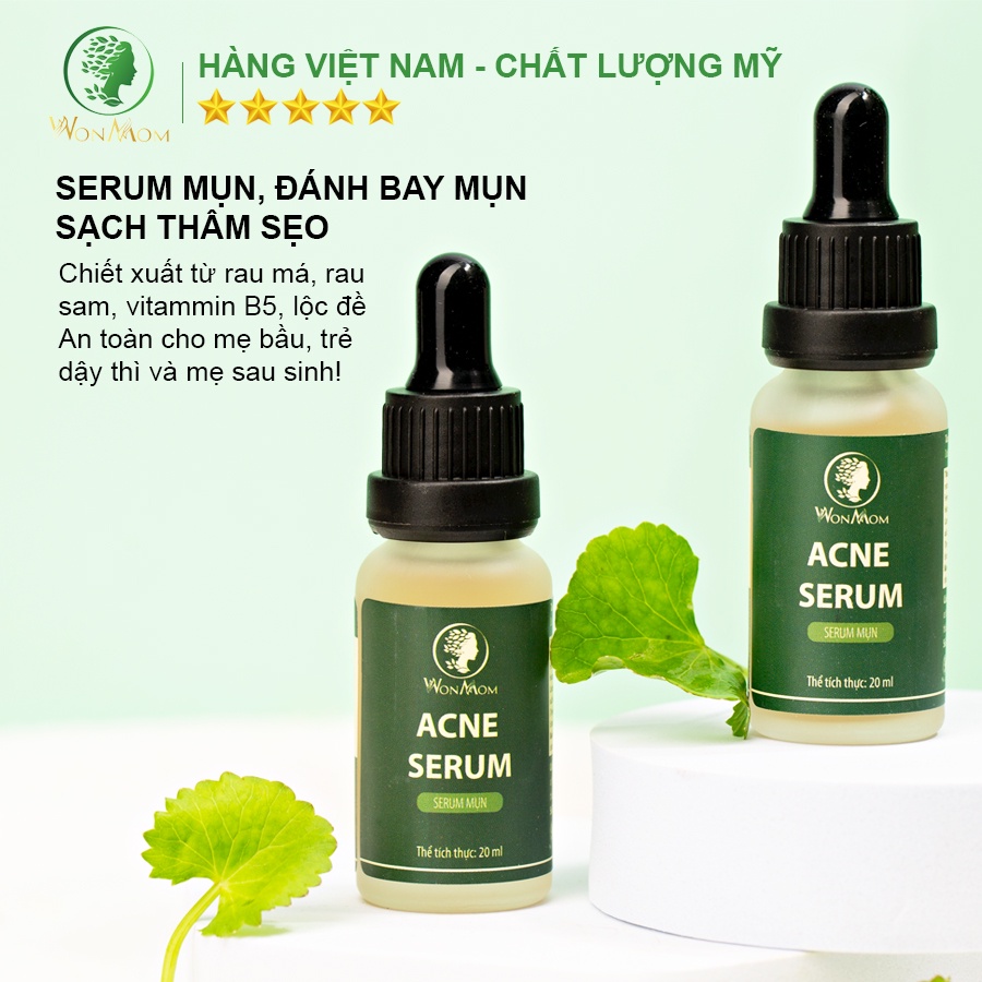 Bộ trắng da, sạch mụn và nám cơ bản Wonmom ( 1 Kem nghệ tươi + 1 Serum mụn )