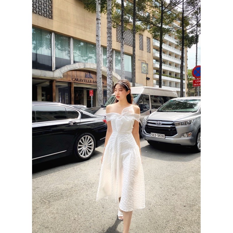 Snowie Dress, hai màu xanh trời và trắng Owlcat.chu o