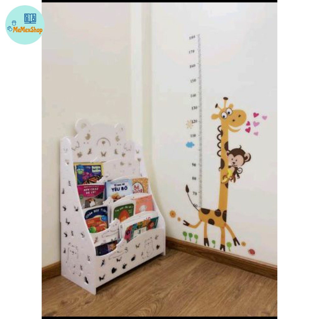 Kệ sách hình gấu 2 cho bé PVC Fomex full bộ kèm vít bắt
