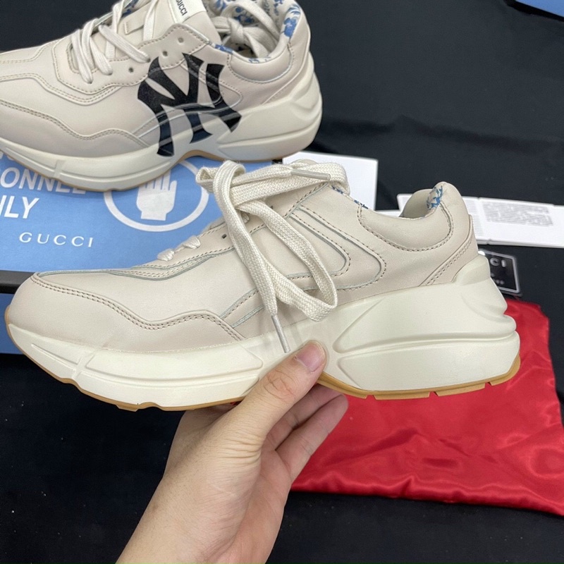 (ẢNH THẬT 1.1) Giày Gucci NY đen nam nữ Hàn Quốc - Full box túi đỏ