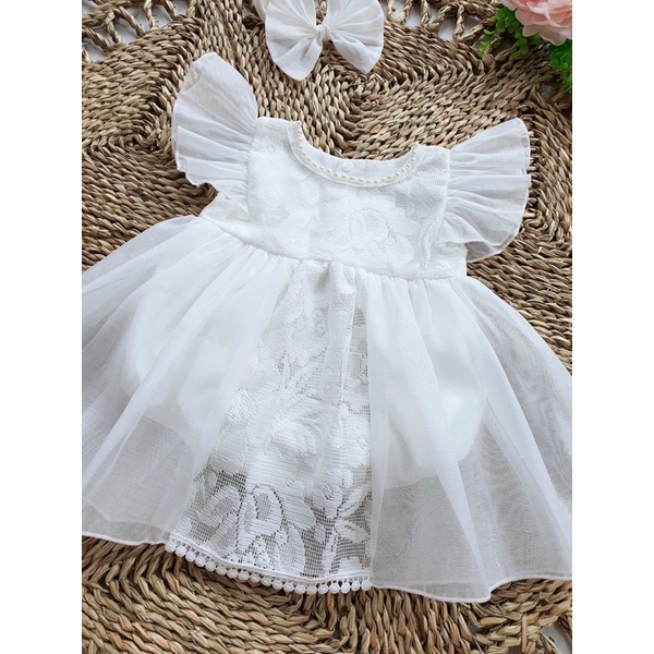 Body công chúa cánh tiên - Body váy trắng cho bé