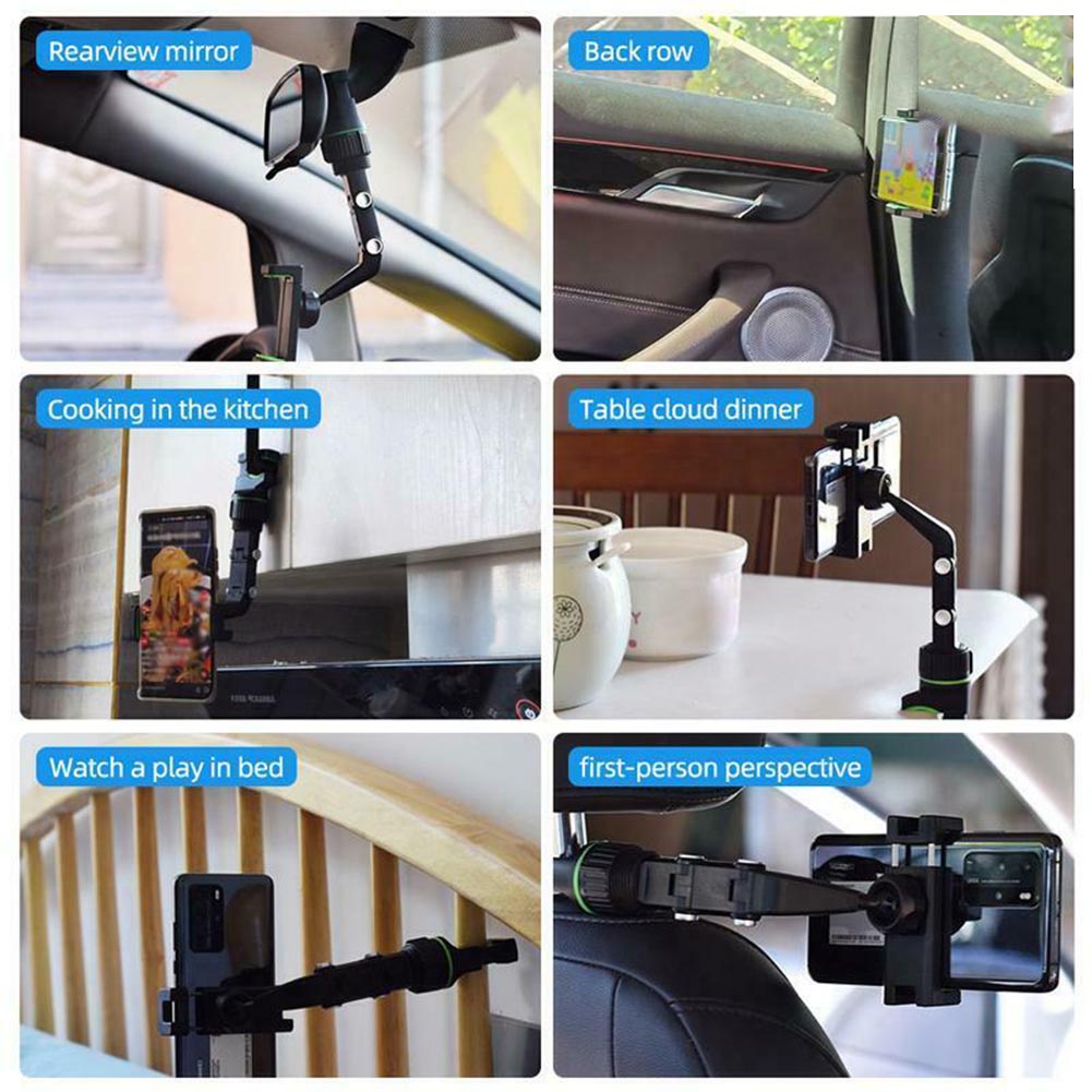 360° Giá Đỡ Điện Thoại Gắn Kính Chiếu Hậu Xe Hơi Tiện Dụng