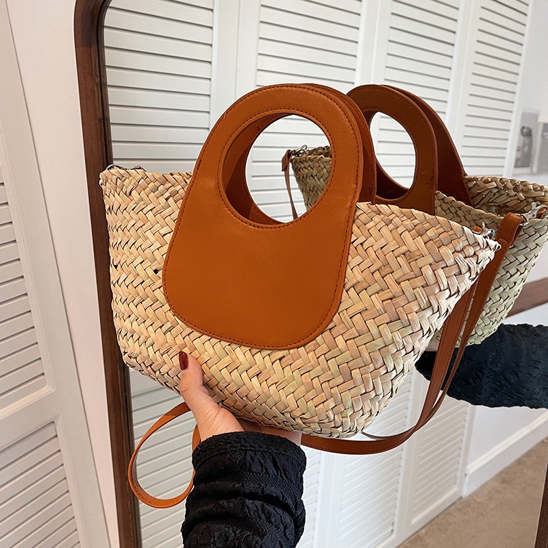 Túi đeo vai IELGY đan rơm thời trang dành cho nữ