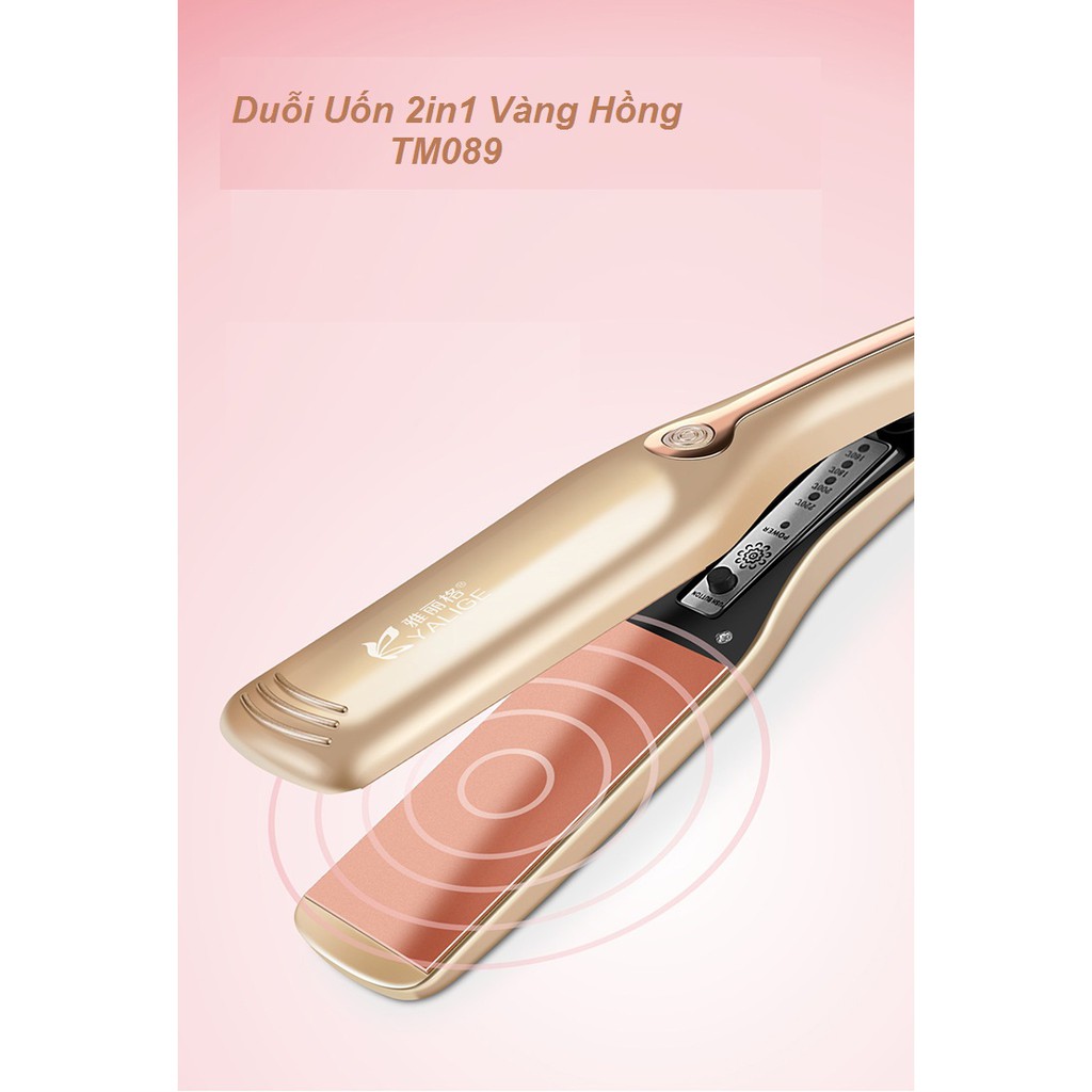 Duỗi Uốn Titan Vàng Hồng Bản Lớn 2in1  TM089