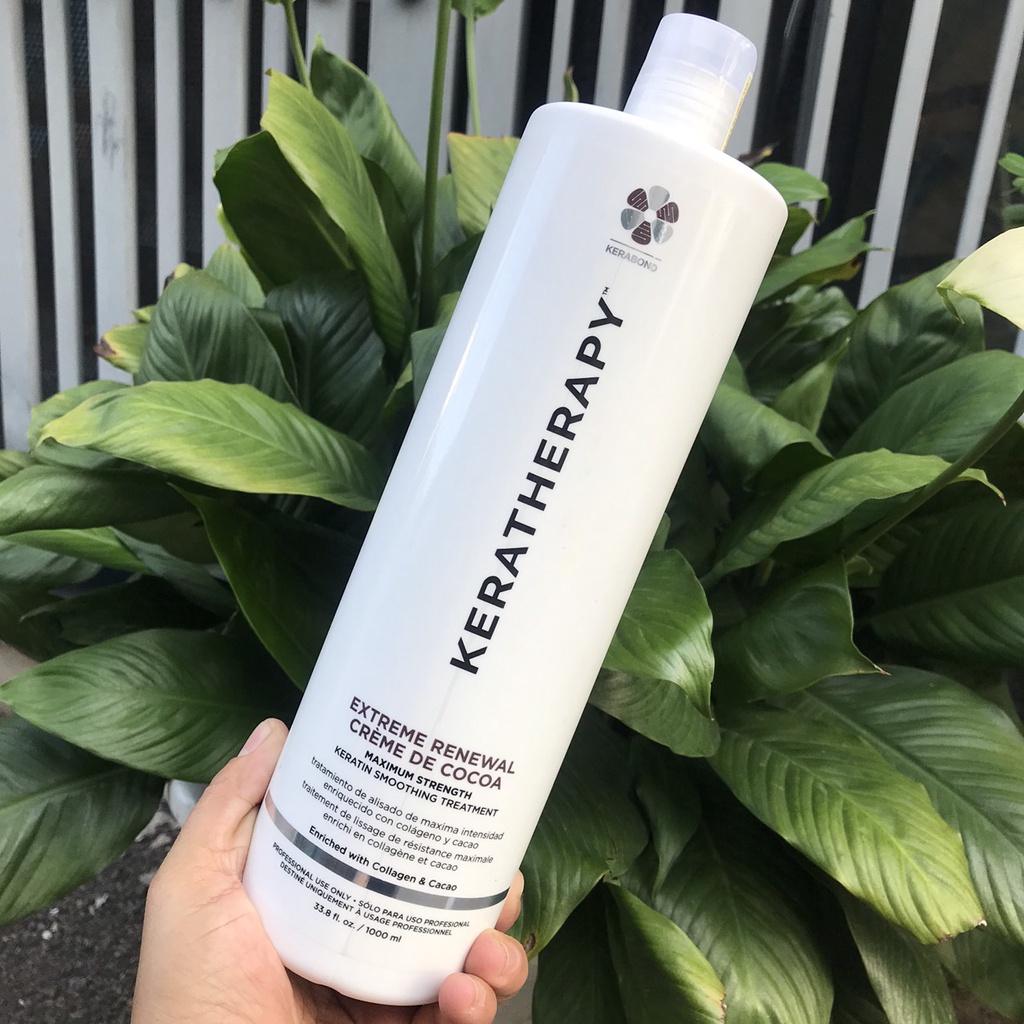 Keratin phục hồi tóc hư nát và làm thẳng tóc xoăn rối thành tóc thẳng KERATHERAPY EXTREME Renewal 1000ml