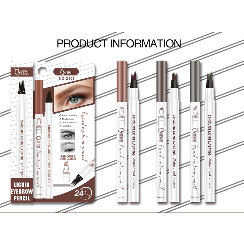 [Hàng mới về] Bút Kẻ Lông Mày Vibely Đầu Bốn Ngòi Chống Nước Lâu Trôi Tiện Dụng