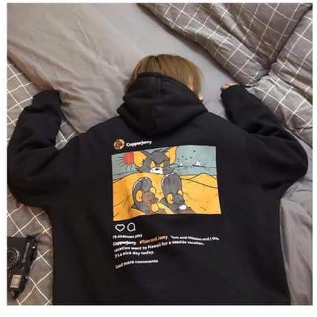 Áo hoodie UNISEX oversize DT Clothes chất nỉ bông dày dặn , áo dài tay có mũ nam nữ tom và jenny
