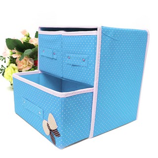 Tủ vải đựng đồ 2 tầng 3 ngăn tiện dụng