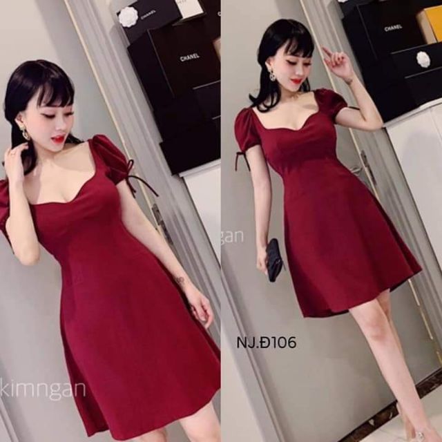 Đầm thiết kế bigsize cổ U vintage