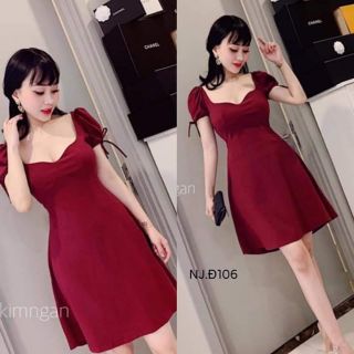 Đầm thiết kế bigsize cổ U vintage