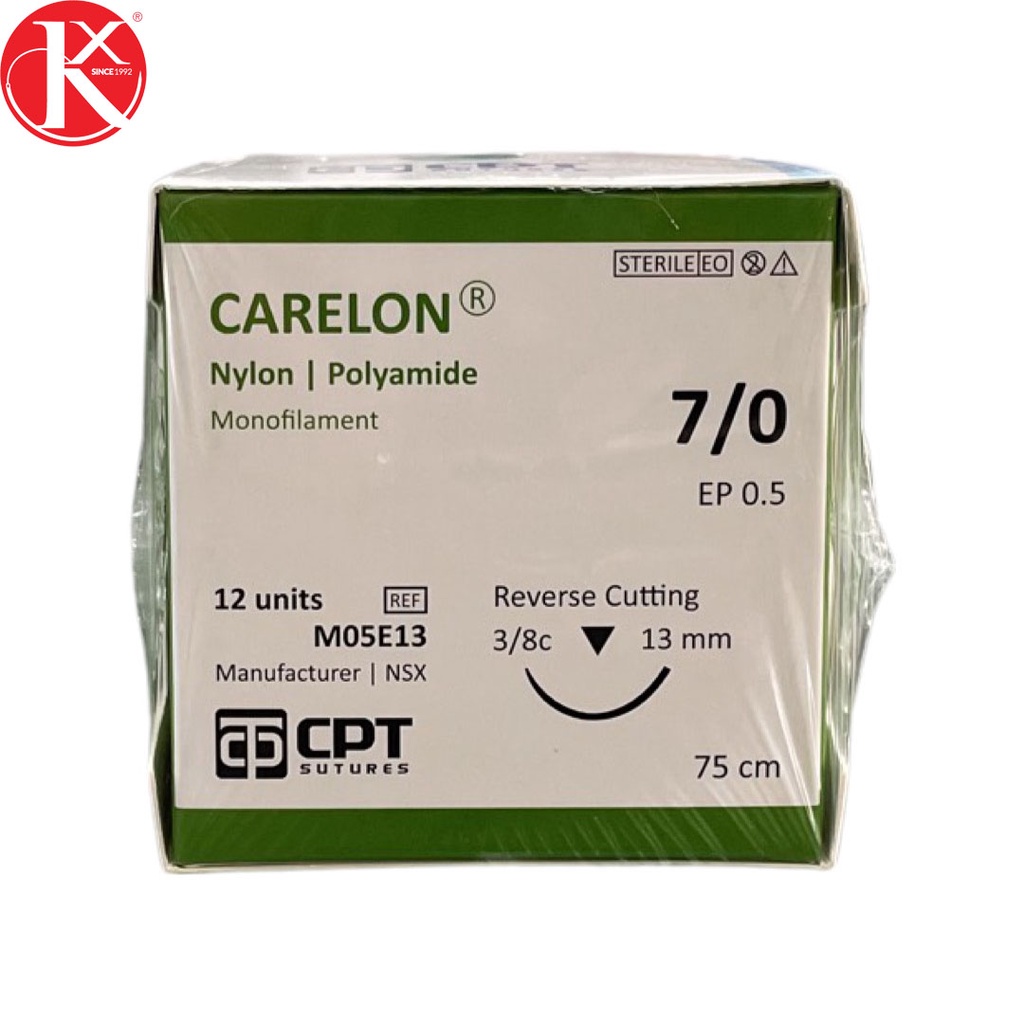 CHỈ PHẪU THUẬT KHÔNG TIÊU DÙNG TRONG THẨM MỸ CPT CARELON NYLON Số 7/0 - M05E13