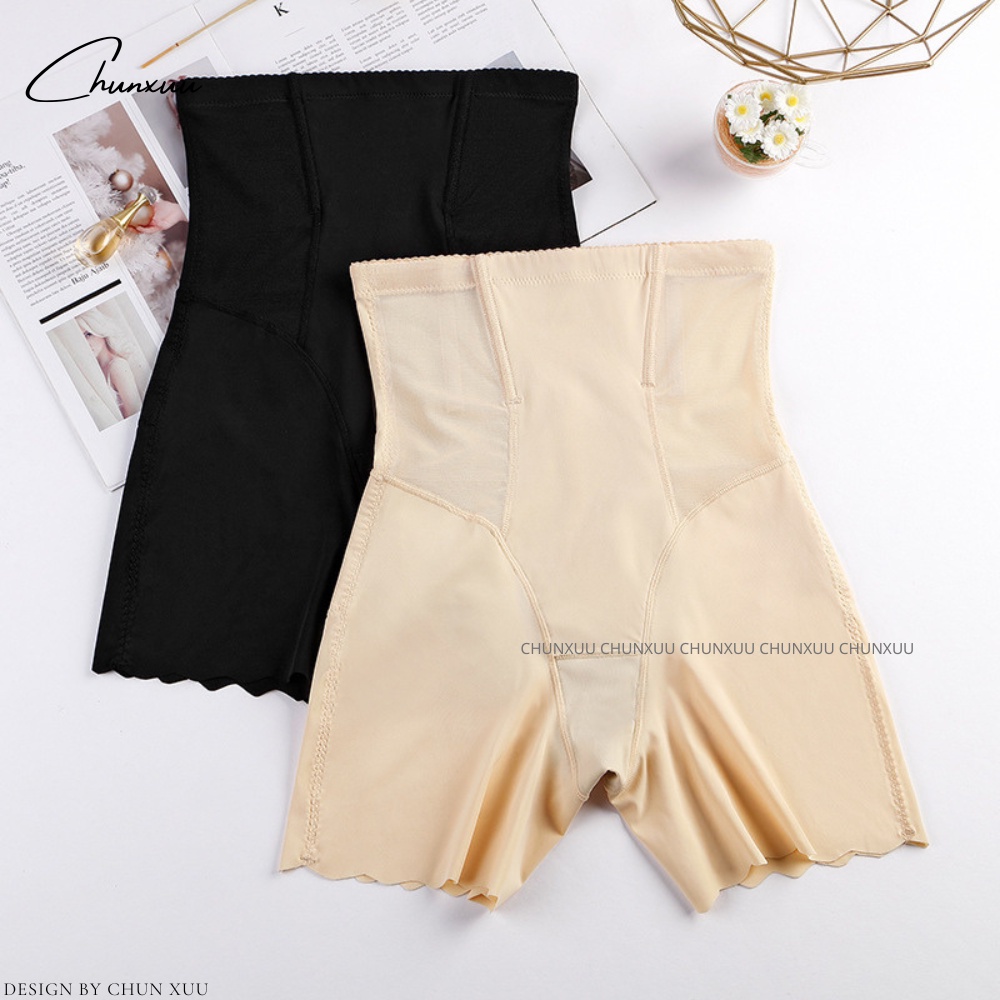 Quần lót nữ cạp cao gen bụng vải su lạnh phối ren lưới có thanh nẹp định hình chống cuộn cao cấp ChunXuu GB18
