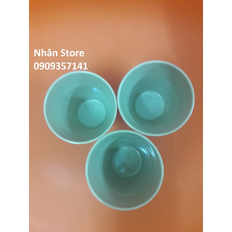 10 Ly nhựa melamine màu nâu kem dùng để uống trà cao 8.9cm - Ms 26