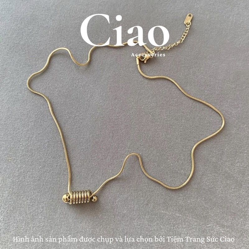 [NEW ITEMS] Dây chuyền/ Vòng cổ titan không gỉ thiết kế trendy đơn giản cá tính hình xoắn Beatrix Ciao