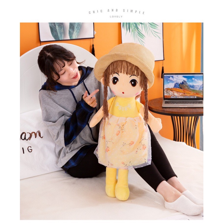 Búp bê nhồi bông cho bé gái cao 45-60-70cm