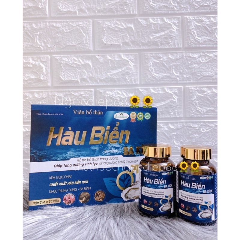 Viên Bổ Thận Hàu Biển ba  kích- hộp 2 lọ /30 viên-Tăng cường sinh ly” nam