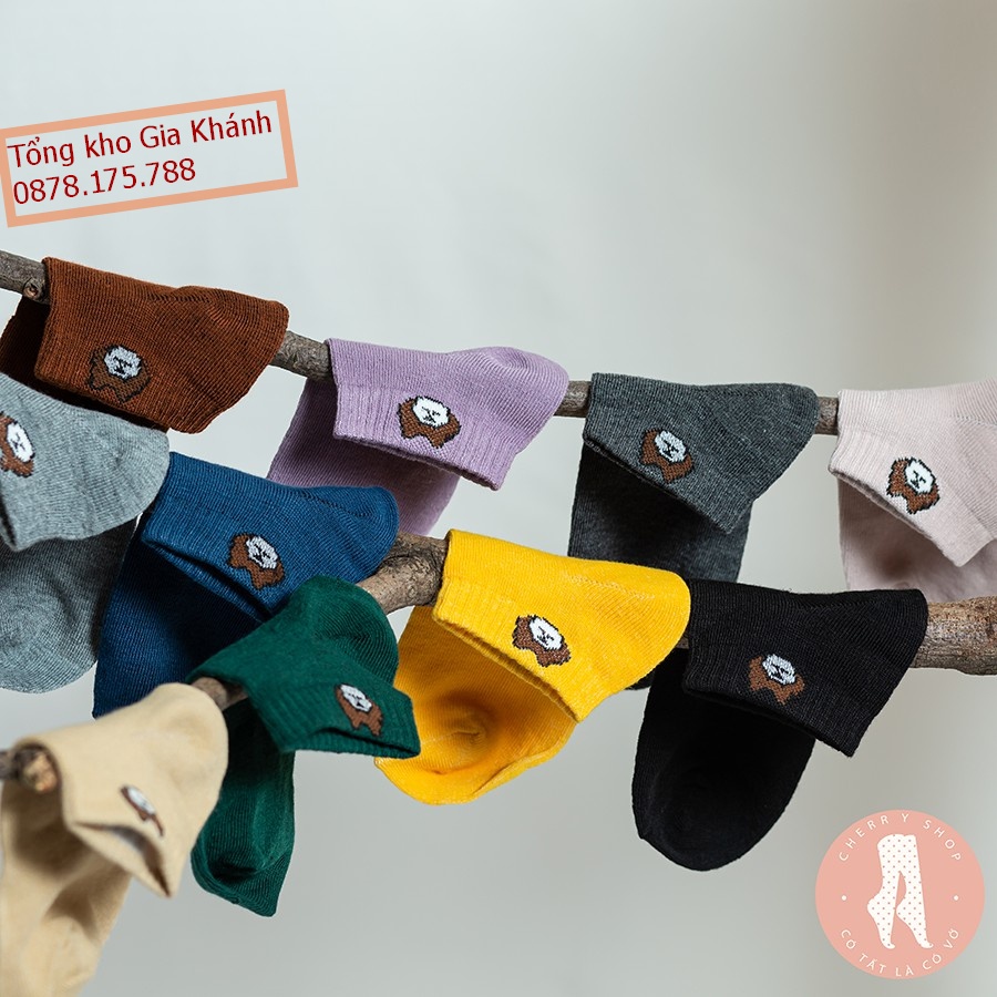 [ Set 10 ĐôI ] Tất Nữ Cổ Ngắn Dễ Thương Cute Phong Cách Hàn Quốc,Tất Gấu Set 10 Đôi