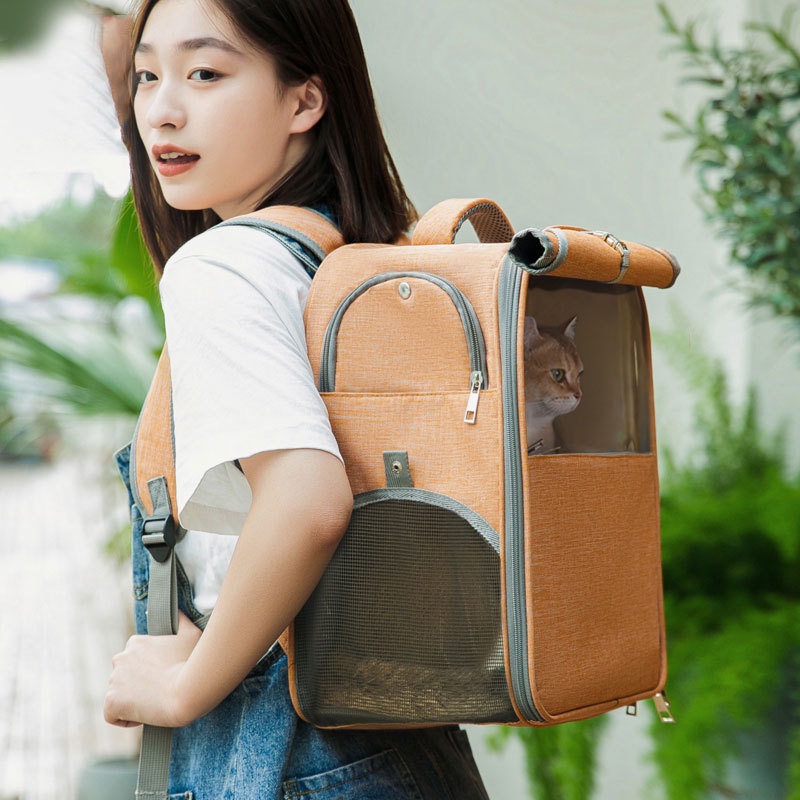 Ba Lô Đeo Vai Cỡ Lớn Bằng Vải Bạt Di Động Tiện Dụng Cho Mèo Cưng