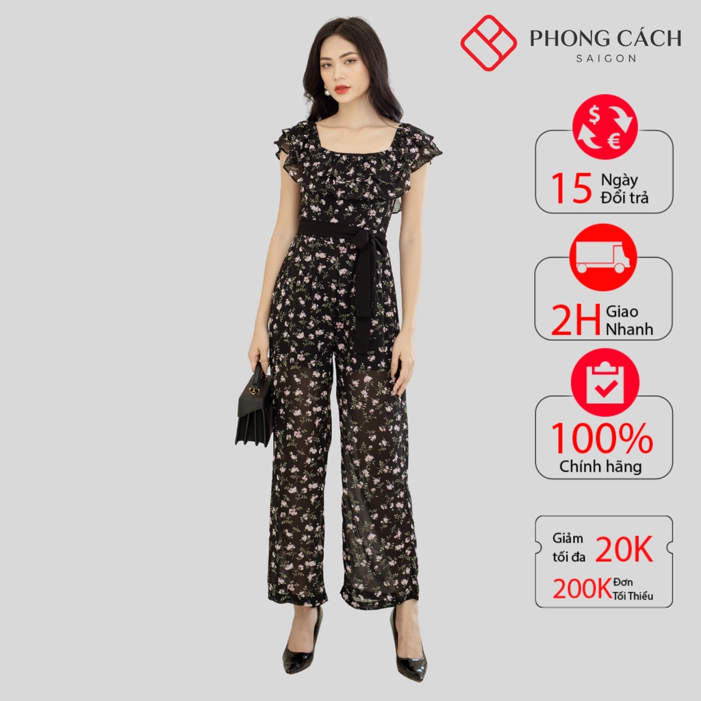 Jumpsuit ống rộng bèo ngực mặc 2 kiểu - Phong Cách SAIGON