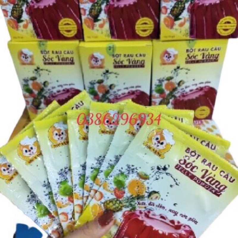 1 hộp Bột Rau Câu Sóc Vàng - Nguyên liệu làm thạch trân châu