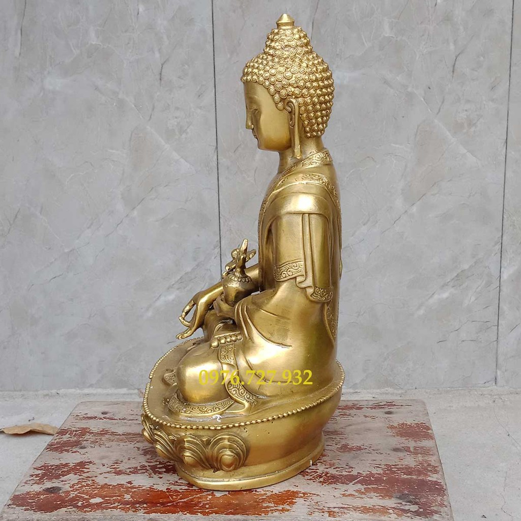 Tượng phật dược sư cao 30cm, tượng phật dược sư bằng đồng, bán tượng dược sư