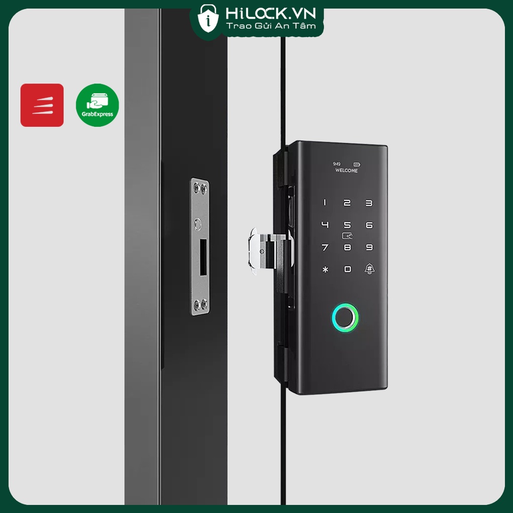 Khóa cửa vân tay kính cường lực CL07 thông minh App Ttlock vân tay, mật mã, thẻ từ hilock _Tuya hilock