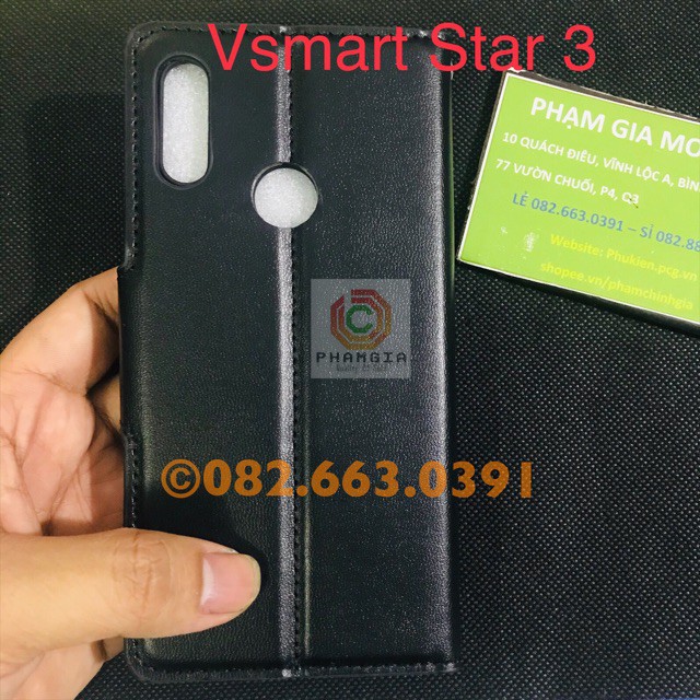 Bao da Vsmart star 3 chất da đẹp, có ngăn ví, chống xem phim