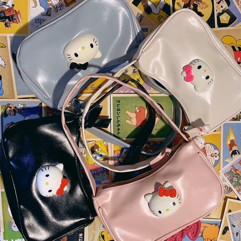 Túi đeo vai họa tiết mèo hello kitty dễ thương thời trang cho nữ
