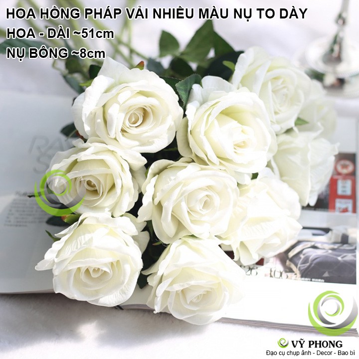 HOA HỒNG VẢI PHÁP NHIỀU MÀU LIVING ART NORDIC BẮC ÂU TRANG TRÍ CHỤP HÌNH ĐẠO CỤ CHỤP ẢNH SẢN PHẨM INS HOA-02~03k