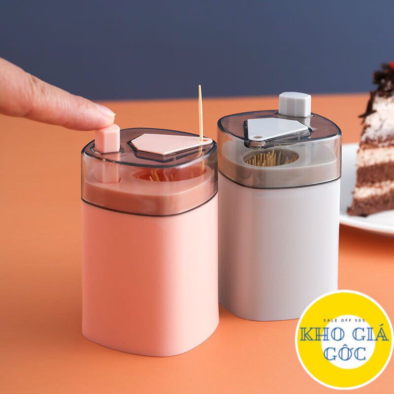 Hộp lọ đựng tăm xỉa răng tự động thông minh - hũ tăm nhấn nút lấy tăm tiện lợi