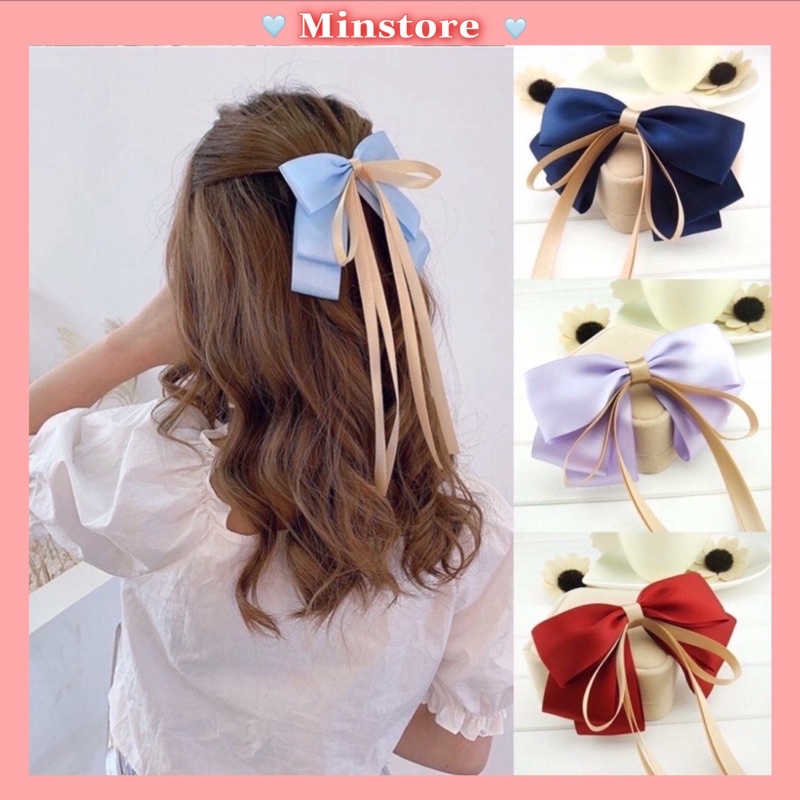 Cặp Tóc Nơ Xinh Bản To Nhiều Màu Xinh Xắn Đáng Yêu Thời Trang Nữ