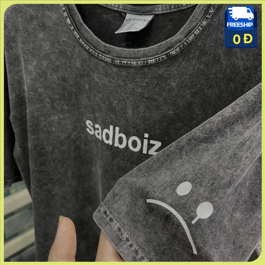 Áo sadboiz AT15. sadtagram nam nữ Tay Lỡ WASH Xám , Áo phông sadboiz chính hãng nam nữ from rộng unisex | BigBuy360 - bigbuy360.vn