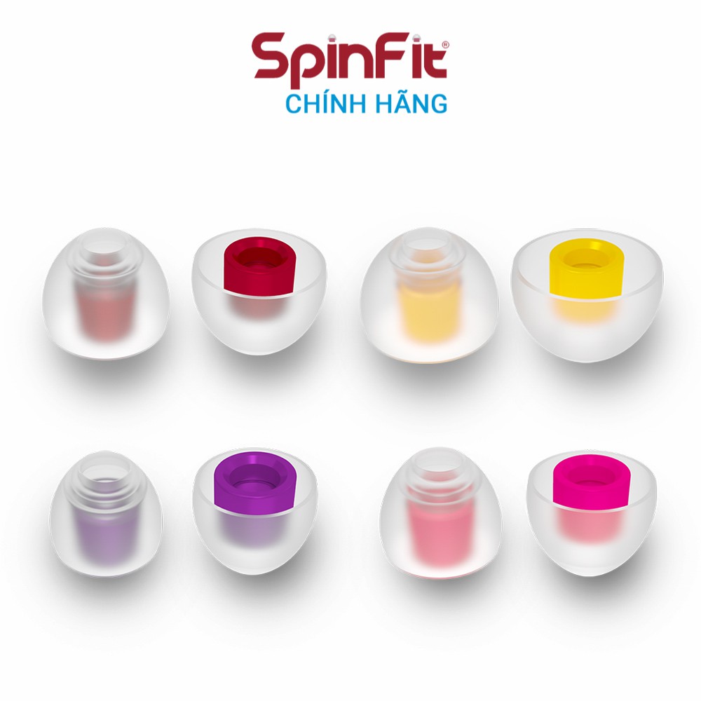 Nút tai nghe cao cấp Spinfit CP100 - Hàng chính hãng | Silicon siêu mềm, xoay 360 độ, đường kính ống 4mm