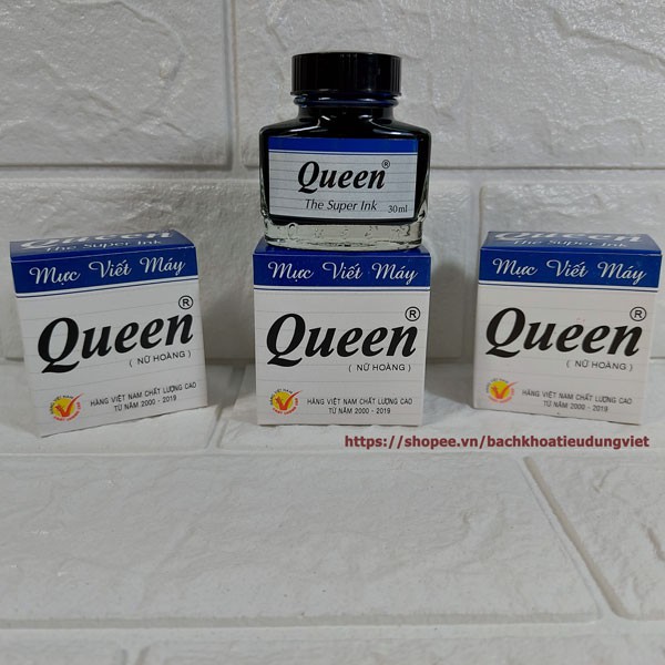 Mực viết bút máy Queen màu tím, xanh, đen