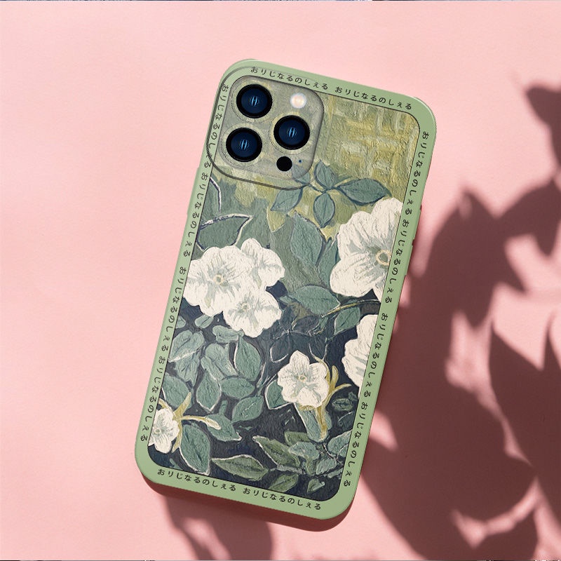 Ốp Lưng Silicone Họa Tiết Hoa Cho Apple 13