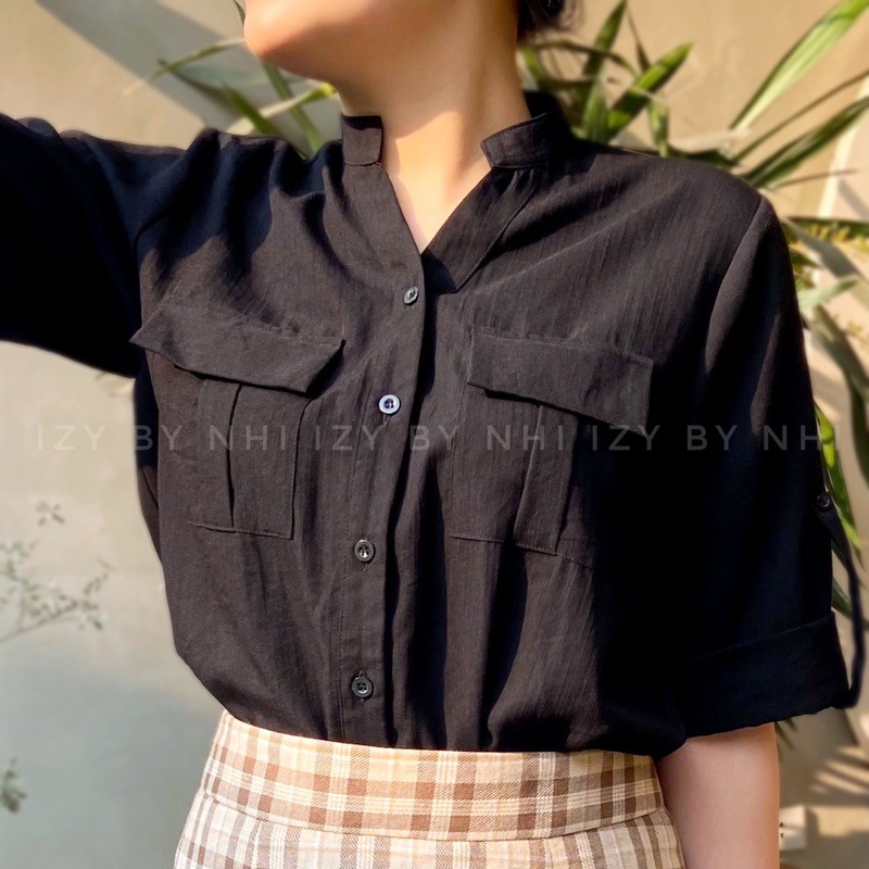 ÁO SƠ MI CỔ TÀU BIGSIZE THIẾT KẾ - IZYBYNHI | BigBuy360 - bigbuy360.vn