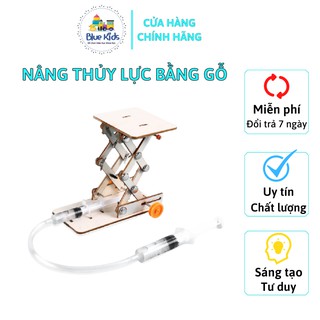 Đồ chơi khoa học STEAM tự làm mô hình nâng thủy lực bằng gỗ, kích thích sáng tạo và phát triển trí tuệ