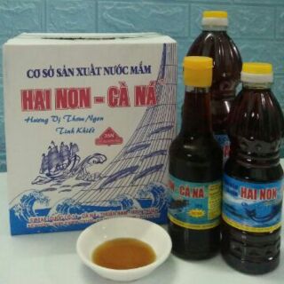 Thùng 6 chai nước mắm hai non cà ná 32 độ đạm loại 1 lít