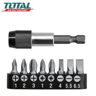 Bộ 9 đầu tua vít total + kèm theo 1 mũi gắn vặn vít - tacsd3091