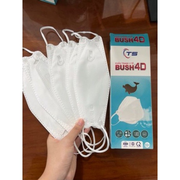 Khẩu Trang Cá Logo Dập Bush TS ( Hộp 10 cái)