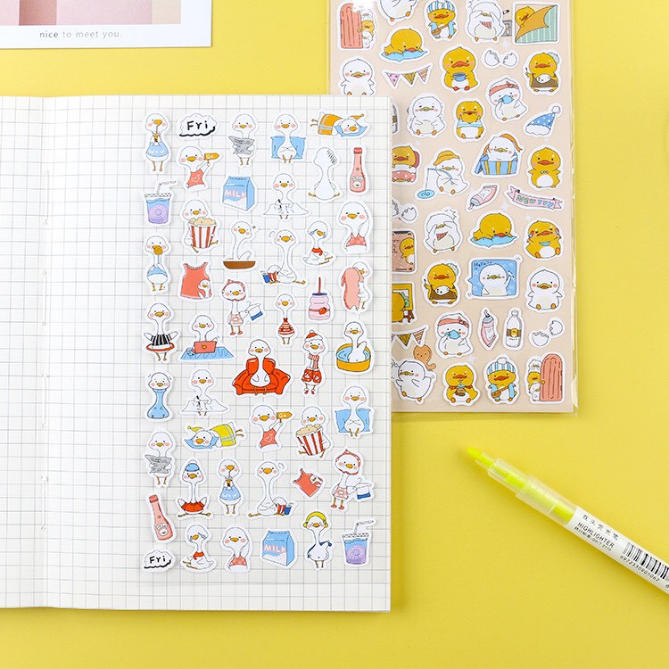 Bộ sticker hình động vật dễ thương trang trí sổ tay (ST18)