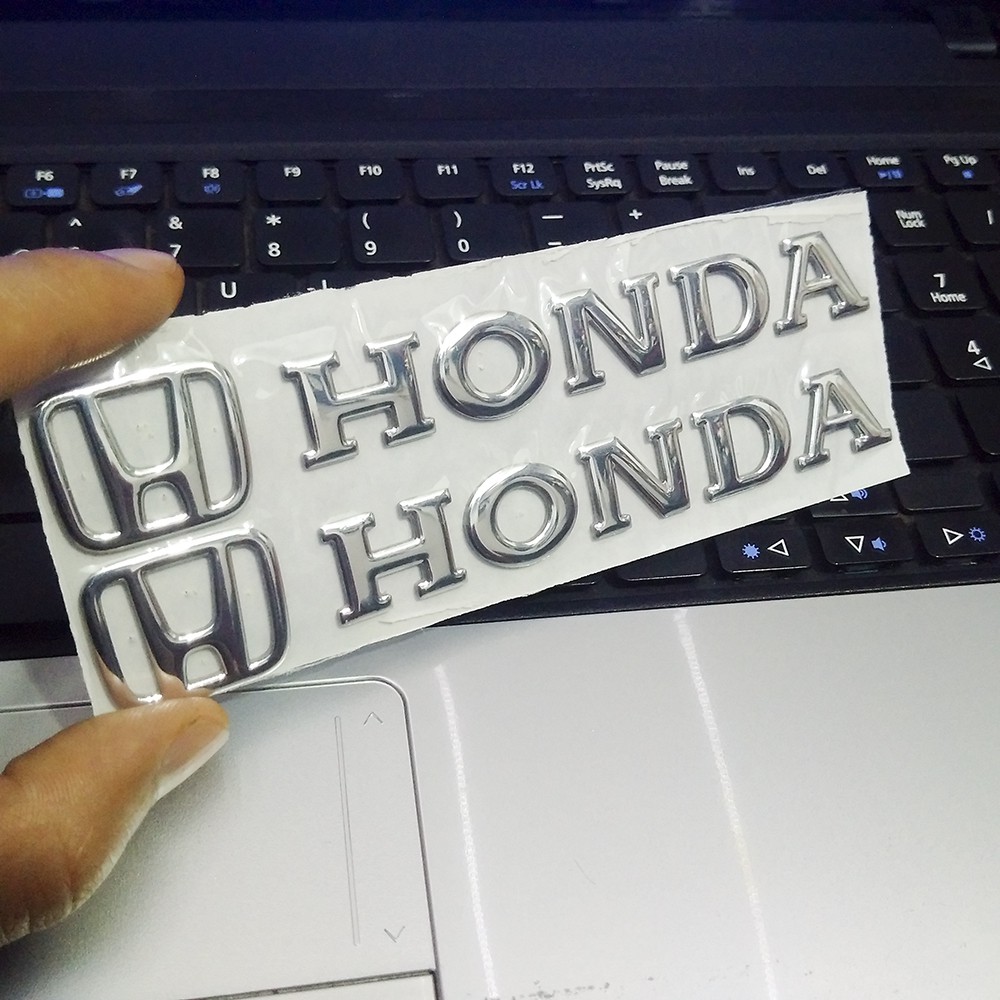 Bộ 2 tem chữ H- Honda 3D Nổi dài - HD 3d nổi Bạc