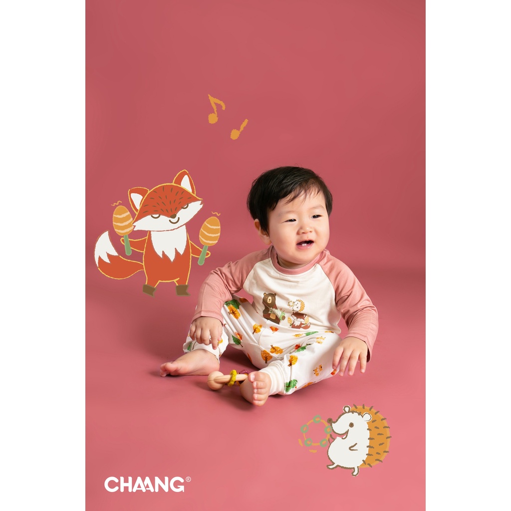 [Hot Items] Bộ quần áo dài tay trẻ em cúc vai chất liệu cotton cao cấp họa tiết autumn Chaang