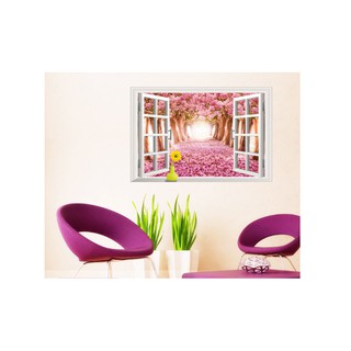 Decal Cửa Sổ Vườn Đào
